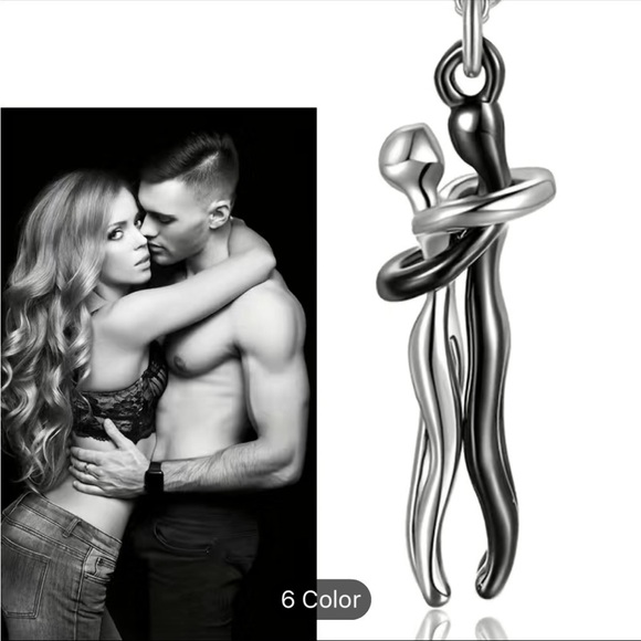 Couple Hug Pendant Necklace - Picture 3 of 3